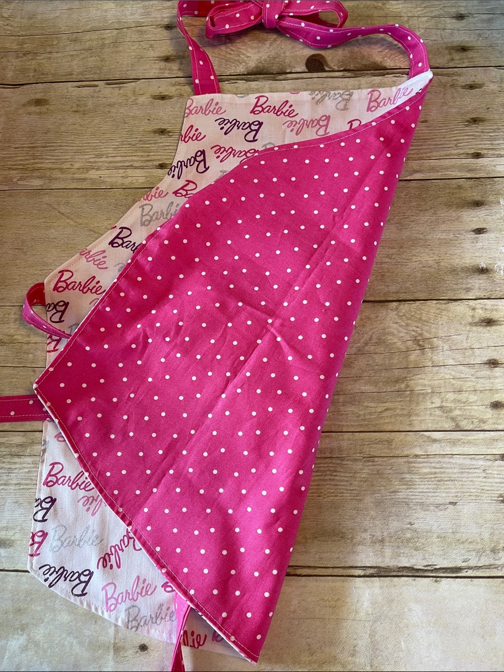 Kids Reversible Apron Cooking & Crafts Ages 3 - 7 Barbie - Picture 4 of 8